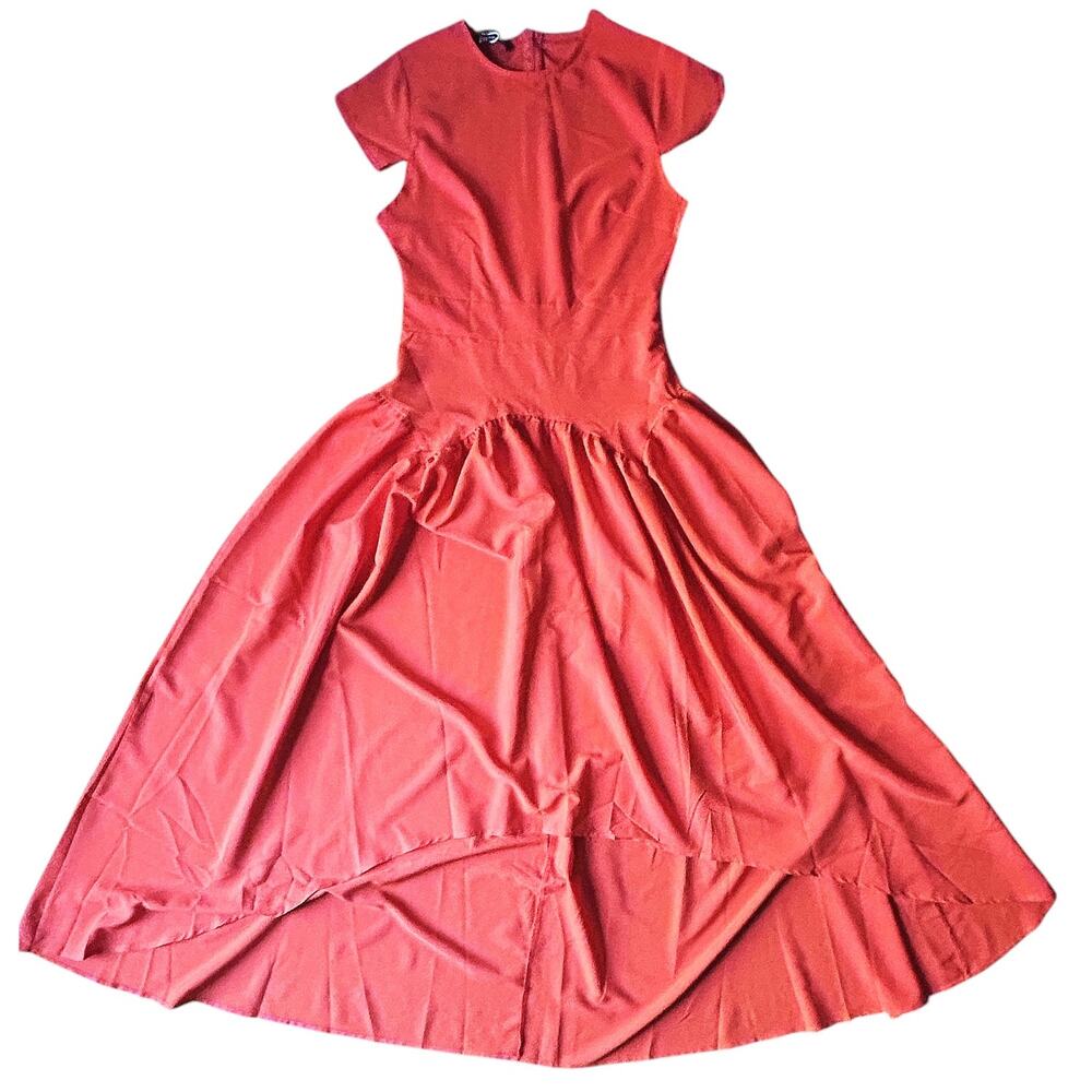 NWT Flamingo High Front Orange Maxi Dress Women's Small